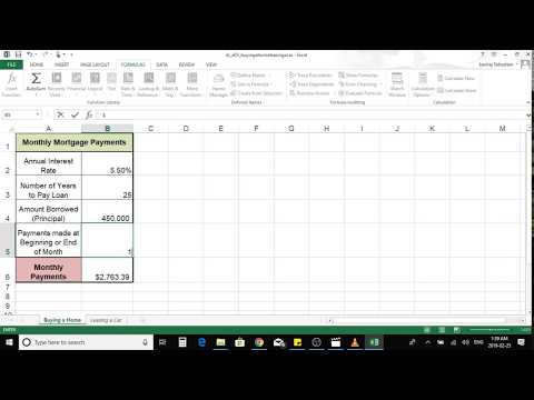 Part of a video titled PMT formula (Monthly mortgage & car lease payment) - YouTube