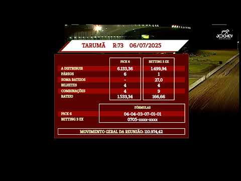 Transmissão ao vivo de Jockey Club SP  - 06/07/2025 TARUMÃ
