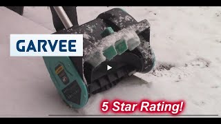 Garvee 12" Rechargeable Snow Blower- 20V/4.0Ah Battery & Quick Charger -HIGH QUALITY BUILD! #Garvee