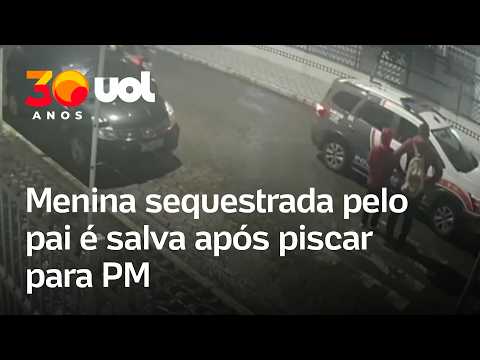 Vídeo mostra menina sequestrada pelo pai sendo salva após piscar para PM em SP