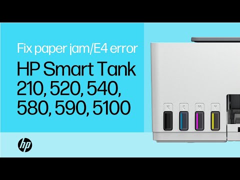 Fix a paper jam/E4 error | HP Smart Tank 210, 520, 540, 580, 590, 5100 printers | HP Support
