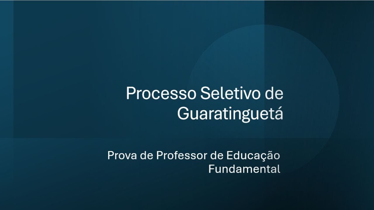 Elementary Education Test I - Public Consultants Board - Guaratinguetá Selection Process.