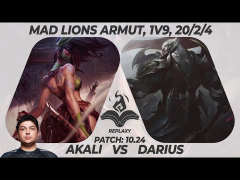 [MAD LIONS ARMUT] Akali vs Darius (Top) / KDA 20/2/4 / EUW Master