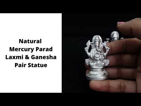 Mercury Laxmi-Ganesha Pair/ Natural Parad Lord Ganesha and Goddess Laxmi Statue