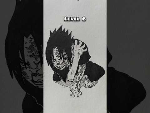 How to draw Sasuke in different level #narutoshippuden #sasuke #anime #narutofans #art #animeart