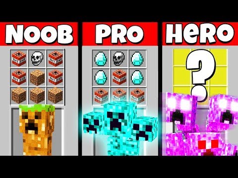 Minecraft Battle: NOOB vs PRO vs HEROBRINE: CREEPER CRAFTING CHALLENGE / Animation
