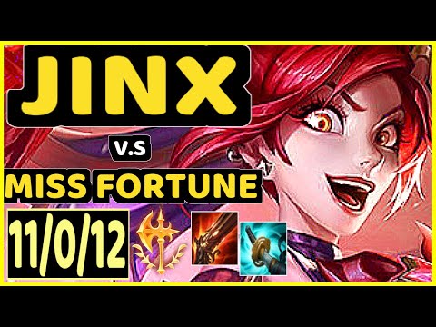 GANKZERO (JINX) vs MISS FORTUNE - 11/0/12 KDA BOTTOM ADC GAMEPLAY - KR Ranked GRANDMASTER