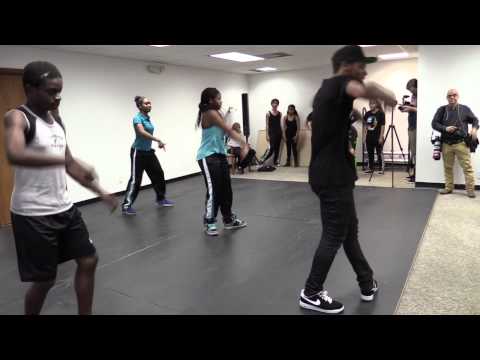 Dancer Lil Buck teaches Jookin' to Miami students at YoungArts