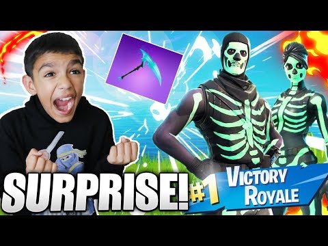 I Surprised My Little Brother With The New Fortnite Skull Trooper And Skull Ranger Skins!