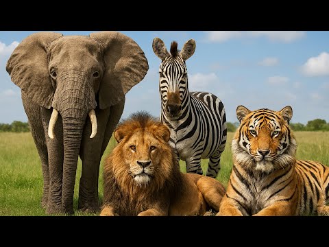 Amazing Wild Animal Sounds | Elephant, Zebra, Lion, Tiger & Monkey Compilation