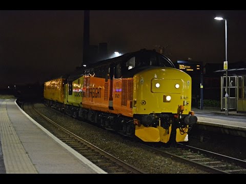 Colas Railfreight 37421 Thrashes Passed Longton Working 3Z03 Stockport - Derby RTC