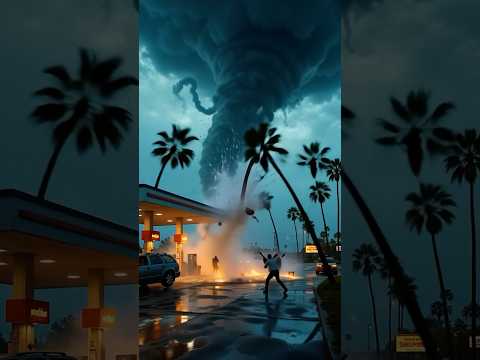 Tornado Destroys Gas Station in Seconds! 💥#tornado #ai