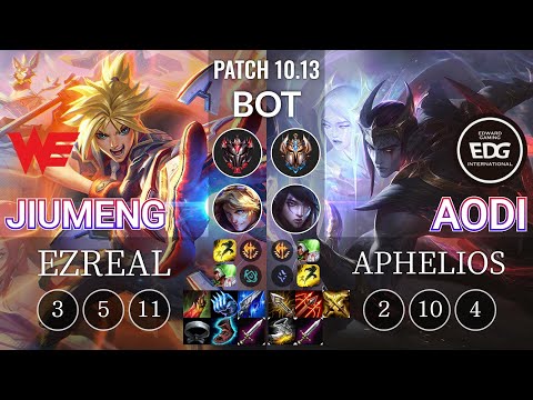 WE Jiumeng Ezreal vs EDG Aodi Aphelios Bot - KR Patch 10.13