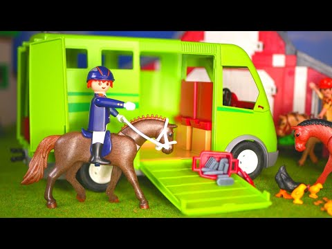 LET'S RIDE WITH PLAYMOBIL COUNTRY HORSE TRANSPORTER [6928]