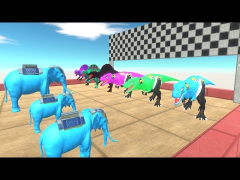 SPEED RACE BEN 10 TEAM VS SUPERHEROES SPINO TEAM CASTLE DRAGON DEATH FALL - Animal Revolt Battle Sim
