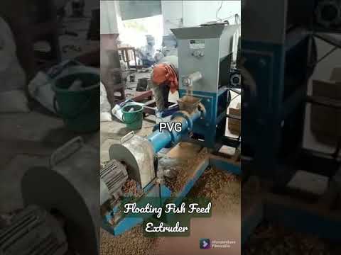 Twin screw floating fish feed extruder, 500 kg per hr