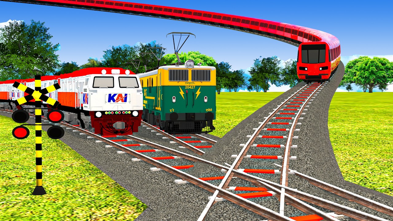 【踏切アニメ】あぶない電車 4 TRAIN THOMAS🚦 Fumikiri 3D Railroad Crossing Animation Kereta Api Kartun #123