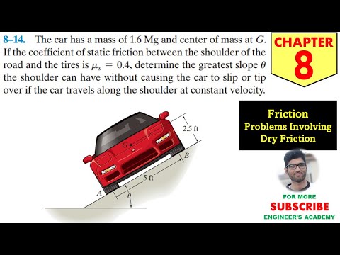 8-14 Friction - Chapter 8 | Hibbeler Statics 14th ed | Engineers Academy
