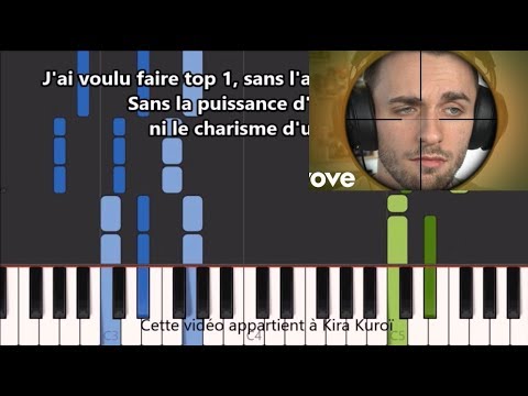 Squeezie - TOP 1 - Karaoke / Piano synthesia tutorial (+ Paroles et partition)