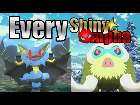 Catching every Static Alpha Pokemon in Shiny 2/2 (23 Shalphas)