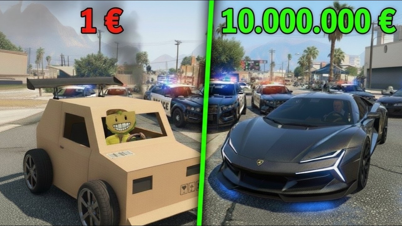 ESCAPANDO de la POLICÍA pero mi COCHE es MAS CARO cada MINUTO! - GTA 5 Online