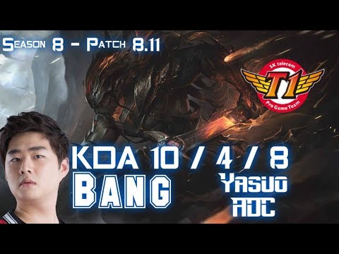 SKT T1 Bang YASUO vs KAI'SA ADC - Patch 8.11 KR Ranked