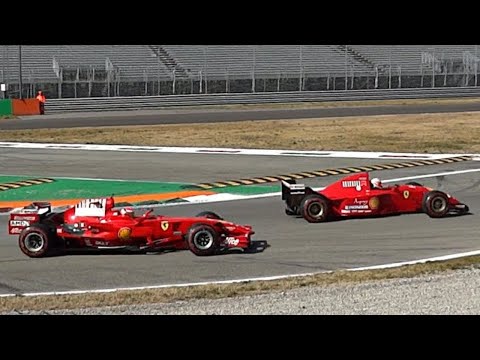 Ferrari Formula 1 Sound and Action in Monza - V12, V10, V8 and V6 Turbo