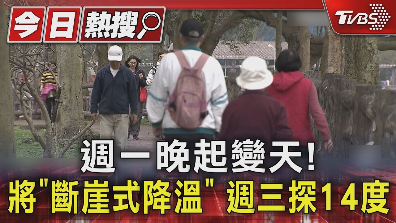週一晚起變天! 將「斷崖式降溫」 週三探14度