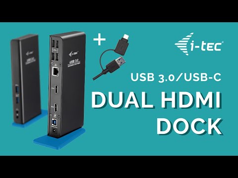 I-TEC USB-C Dual Ekranas MST DS 1xDP 1xHDMI 1xGLAN 3xUSB 3.0 2x USB 2.0 1xUSB-C-Datei 1xGarso / mikrofono lizdas 1x100W USB-C PD video