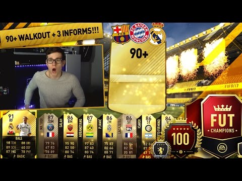 FIFA 17: OMFG 90+ WALKOUT + 3 INFORMS 🔥😱 (DEUTSCH) - ULTIMATE TEAM - FUT CHAMPIONS PACK OPENING!