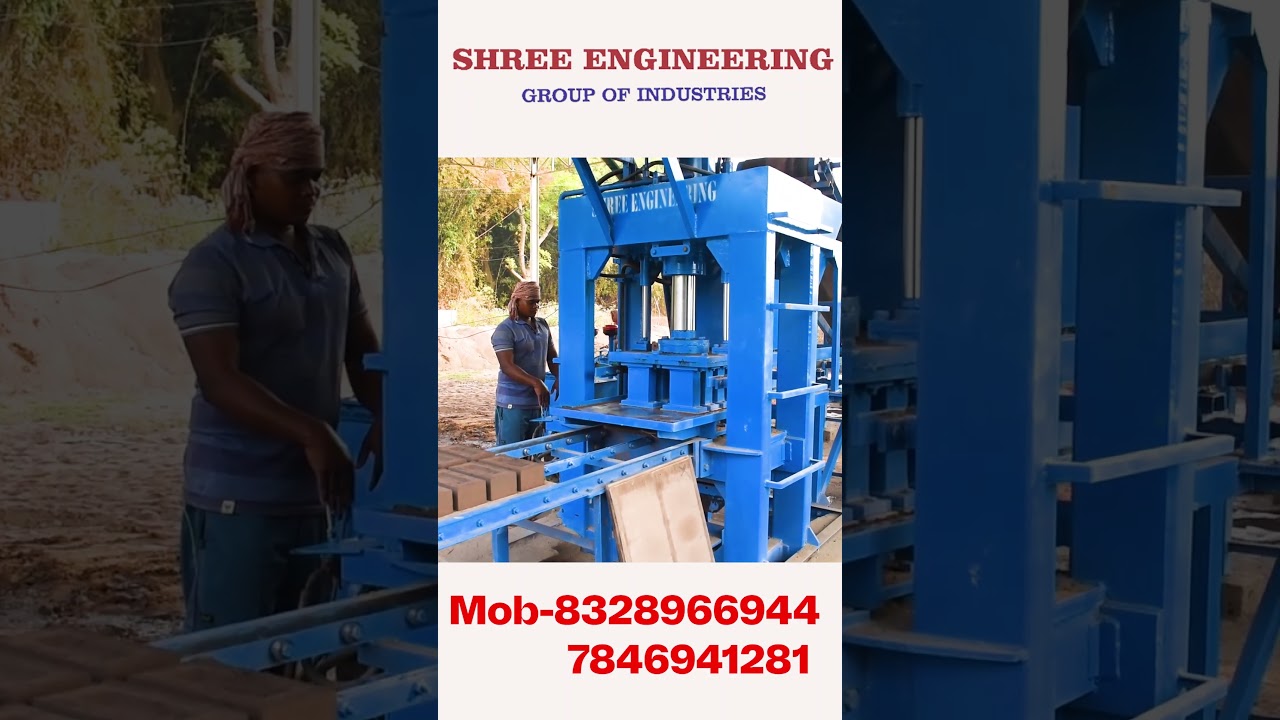 8 CAVITY SEMI AUTOMATIC FLY ASH BRICKS MACHINE !! #fully_automatic_fly_ash_brick_making_machine