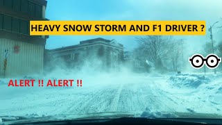 DRIVING IN SNOW STORM AND F1 DRIVER PASSES BY || WATCH WITH SUBTITLES IN 4K ||