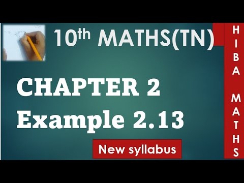 10th maths chapter 2 example 2.13 tn samacheer hiba maths