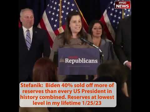 Stefanik: 40% sold off more of reserves than every US President in history combined. lowest level