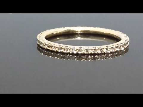 9k yellow gold Eternity 1.5mm band diamond engament band