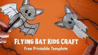 Flying Bat Kids Craft with Free Printable Template
