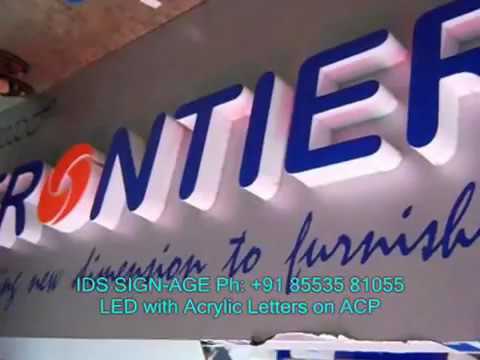 Led Signboard with Acrylic Letters on Acp