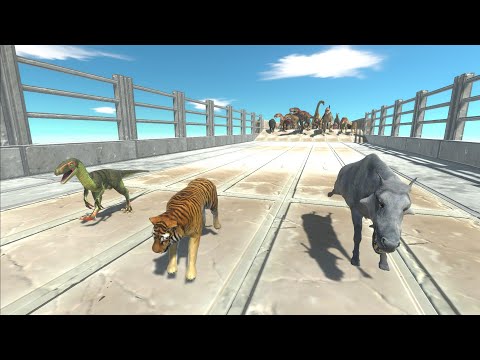 Race to eat DAEODON TIGER & DEINONYCHUS - Animal Revolt Battle Simulator