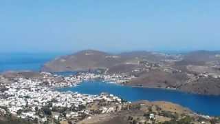 preview picture of video 'the port of Skala seen from Chora, island of Patmos, Dodecanese, Greece'