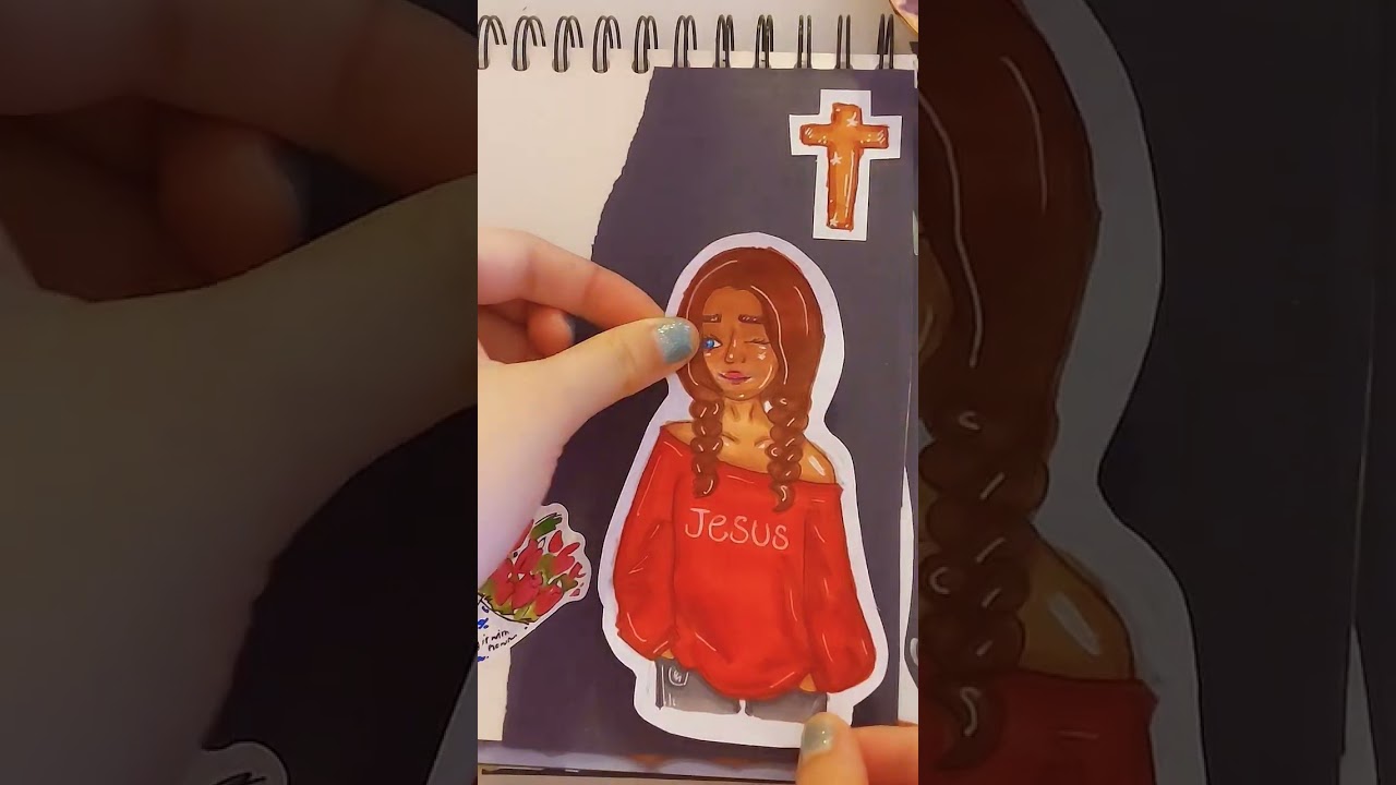 Make a sketchbook spread with me #art #christian #jesuslovesyou #sketchbook #viralvideo #shorts #fyp