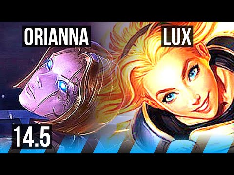ORIANNA vs LUX (MID) | 1100+ games, 7/1/1, Godlike | BR Master | 14.5