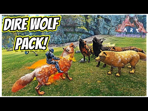 TAMING A HUNTING PACK OF DIREWOLVES AND A MAX LEVEL GASBAG!! || Ark Genesis 2 Ep 238!