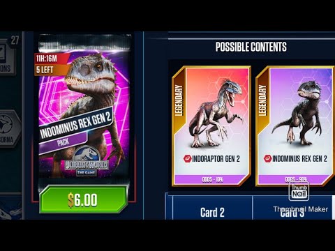 INDOMINUS REX GEN 2 PACK OPEN AND VELOCIRAPTOR S DNA|| Jurassic World The Game|| Jurassic Gaming