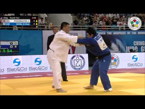 Uuganbaatar OTGONBAATAR (MGL) Vs Ki Chun WANG (KOR) - Judo Grand Prix Ulaanbaatar 2014 [-81kg]