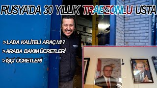 RUS OTO SANAYİSİNDE TÜRK USTA / ERDOĞAN İLE TRABZON SPOR RESİMLERİ (Ahıska Türkü