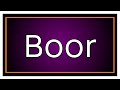 What Does Boor Mean In English English Vocabulary Explained