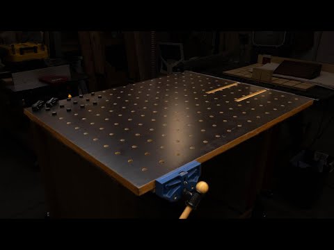 How To:  Drill a dog hole grid/MFT table top for less than $100