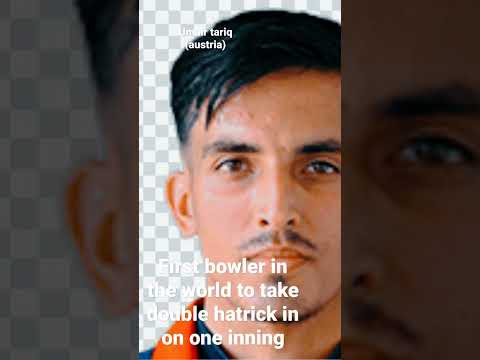 umair tariq (austria)::::    first bowler to take double hatrick in one inning/////