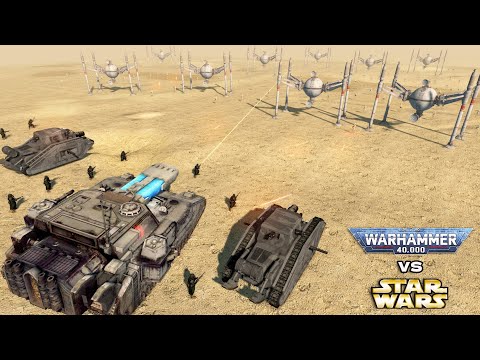 WARHAMMER 40K vs STAR WARS: Death Korps of Krieg vs CIS Battle Droids - Men of War: Assault Squad 2