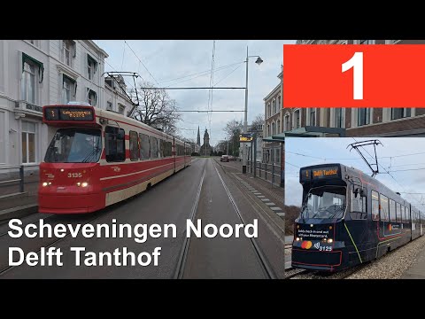 HTM lijn 1: Scheveningen Noord - Delft Tanthof | HTM 3125 | 2024